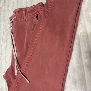 PAIGE Women's Straight Leg Pants in Rust Red